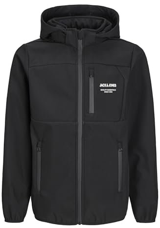 JACK & JONES Jjtheo Softshell Jacket Noos Jnr Garçon Veste softshell, Noir, 176