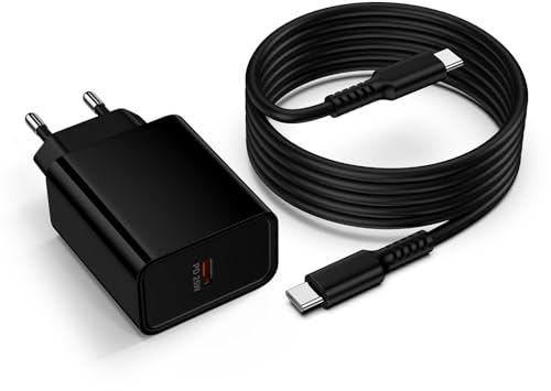 25W USB C Ladegerät Adapter,Typ C Schnellladegerät mit 1.8M Ladekabel,Handy Netzteil Ladestecker für Samsung Galaxy S25/S24 Ultra/S23/S22/S21/S20/A16/A15/A34/A35/A54/A55,iPhone 16 Pro Max,Google Pixel