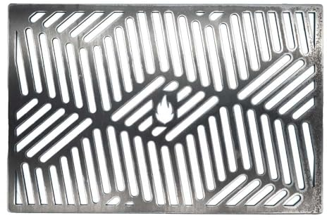Feuerfest 123 Design Grillrost Line I 67x40 cm I Hochwertiges Grillgitter aus Stahl I Massiver Kohlerost mit 4mm Stärke I Gitterrost für Grillkamin, Gas- & Kohlegrill I Grill-Rost aus Handarbeit