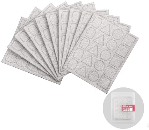 Bucasso Sandpaper for Pen Sander PLH-1000, PLH-2000, 180 Grits, 10 pcs with Each 20 Pads