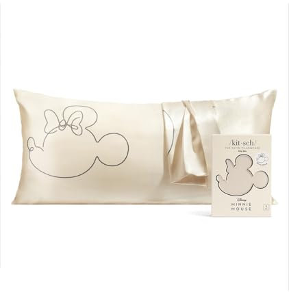 Kitsch Kissenbezug aus Satin mit Mickey/Minnie-Motiv, weicher als Seide, für Haar und Haut, kühlende Kissenbezüge aus Satin mit Reißverschluss, Kingsize, Minnie -