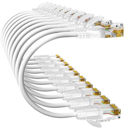 10Gsupxsel Cat6a Patch Cables 3ft (10 Pack) Slim, Cat6 Ethernet Patch Cable Pure Copper, Flexible Cat 6 Patch Cable 550MHZ 10G, Space-Saving Cat 6A Network Cables for Patch Panel, White