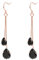 Vogem Black Earrings for Women Dangling Crystal Drop Rose Gold-Tone Long Chain Teardrop Cubic Zirconia Hook Earring Dangle Earrings Gifts