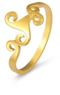 kkjoy Keltischer Triskelle Spirale Ring Edelstahl Wikinger Triskelion Talisman Ring Irische Dreifachspirale Amulett Schmuck für Frauen Männer