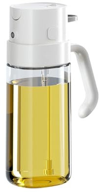FYJL Botella de spray de aceite de oliva, botella de vidrio para cocina, hogar, aceite de oliva, atomizador, bote de aceite (blanco)