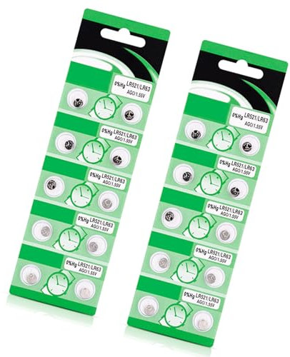 NPXUAMTJ Packung Mit 10/20 AG0 LR521 Alkalisch Batterien Durabilität Metallkonstruktion AG0 Batterie Für Konsistente Stromversorgung