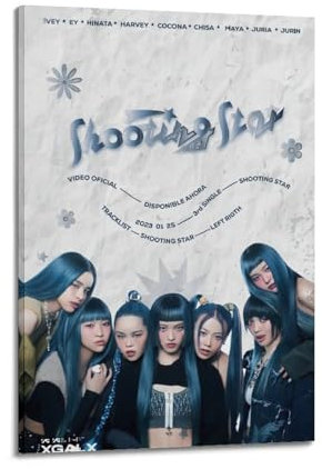 BLYESSQ Xg Shooting Star Rapper Musik signiert limitierte Poster Albumcover Leinwand Wandkunst Zimmer ästhetische Poster Musik Klassenzimmer Schlafzimmer Wanddekoration Kunst