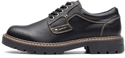 Bruno Marc Zapatos de Vestir Hombre Oxfords Zapatos de Cordones Clásico Zapatos de Traje con Suela TPR Antideslizante,Size 47,Negro,BMEMOX2501