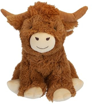 PMS Plush Hamish Highland Cow – 25 cm Soft Toy with Weighted Beanies – Cute & Cuddly Stuffed Animal – Scottish Highland Cow Teddy for Kids & Adults