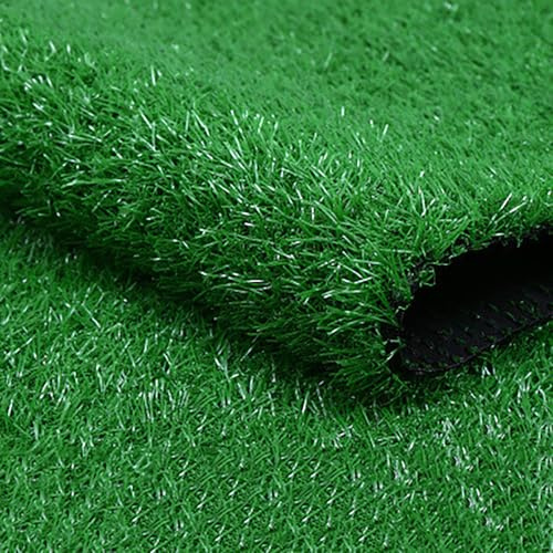 Césped artificial de 10 mm de alta densidad, césped suave y realista permeable al agua para balcón y uso al aire libre, verde militar,
