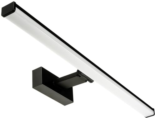 ChiliTec LED Spiegelleuchte 60cm, IP44, Schwarz Matt | Badezimmerleuchte, 230V, 692 Lumen, Neutralweiß, Gehäuse Alu