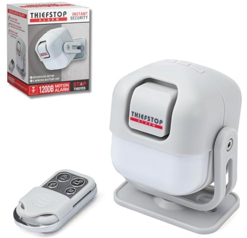 ThiefStop Shed Alarm & Home Security Motion Sensor – 120 dB PIR Sensor, Battery-Powered Wireless Alarm for Shed, Garage, Workshop, Van security, tools & Outdoor Storage