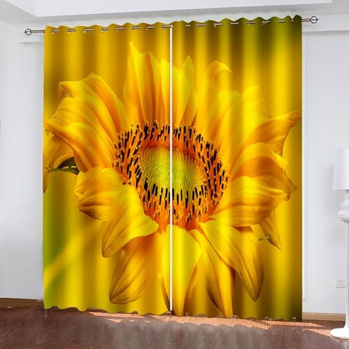 Wycian Raumtrenner Vorhang Makramee Vorhang Gelb 2 Er Polyester Sonnenblume H183 X B132Cm für Schlafzimmer