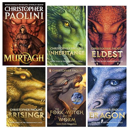 Inheritance Cycle 6 Books Collection (Eragon, Eldest, Brisingr, Inheritance, Murtagh [Hardback] & The Fork, the Witch, and the Worm)
