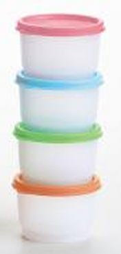 TUPPERWARE Snack Cup Fruit Seal Set of 4 selten