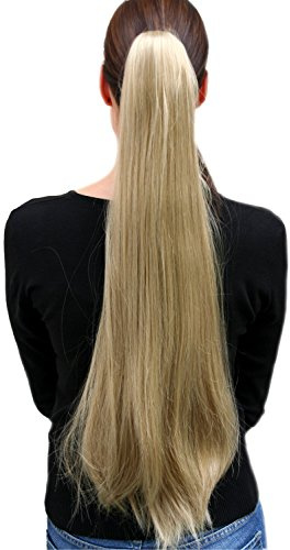 Haarteil ZOPF EXTREM LANG glatt fallend Blond ca. 70 cm