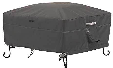 Classic Accessories Ravenna Water-Resistant 30 Inch Square Fire Pit Cover, Outdoor Firepit Cover