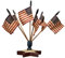 Primitives by Kathy Patriotic American Star Finial Display with Flags 4th of July Decoration