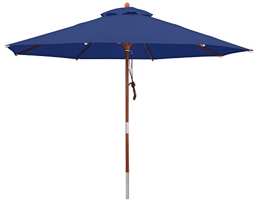 anndora Sonnenschirm Navy Blau 3 m rund Gartenschirm wasserabweisend Winddach