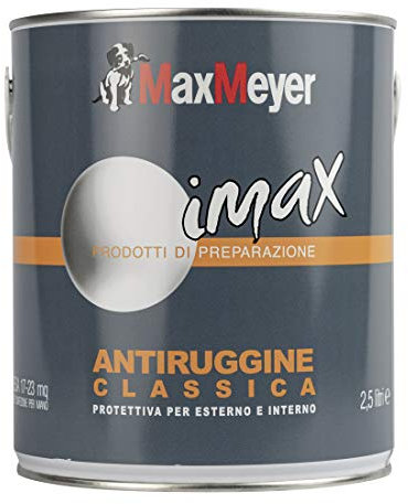 MaxMeyer Fondo antiruggine a solvente per interni ed esterni Classico GRIGIO 2,5 L