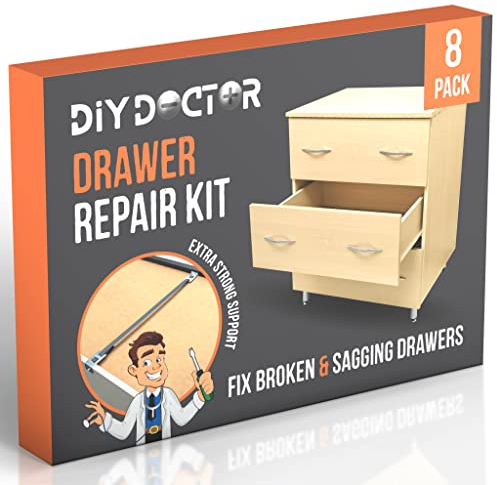 DIY Doctor Kit de Reparación de Cajones (8 Unidades) – Refuerzos y Soporte para Cajones de Cocina y Dormitorio