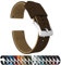 Barton Elite Bracelet de montre en silicone – Libération rapide – 18 mm, 19 mm, 20 mm, 21 mm, 22 mm, 23 mm et 24 mm – Dessus marron chocolat/dessous kaki - 24mm