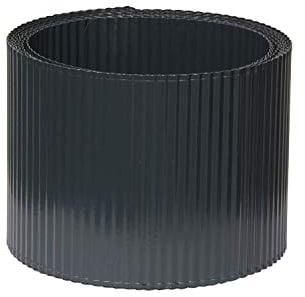 bellissa – Rasenkanten-Band aus Metall kleine Welle anthrazit verzinkt 5m × 14 cm – Flexible Beeteinfassung ohne Bördelung für saubere Rasen- & Beetabgrenzung - Beetumrandung Rolle gewelltes Design