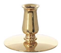 NKlaus 1x Kerzenhalter Messing Gold Kerzenständer Dünne Altarkerzen Ritualkerzen Bienenwachskerzen bis Ø0,9cm Leuchter Hochzeit 6730