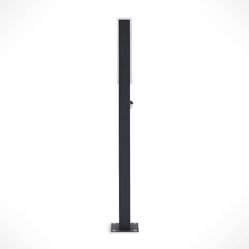 Lucande LED Außenleuchte Virgalia mit Bewegungsmelder (spritzwassergeschützt (Modern) in Schwarz aus Aluminium (1 flammig,) - Wegeleuchte Pollerleuchte Wegelampe Sockelleuchte