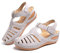 Sandale Femme Compensées Confort Mules Été Et Nu-Pieds Plateforme Plate Chaussures Bout Fermé Sandale Bride Cheville 1 Gris 35 EU