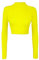LUXE DIVA Womens Turtle Neck Crop Ladies Long Sleeve Plain Polo Short Stretch Top Sizes 8-14 Yellow
