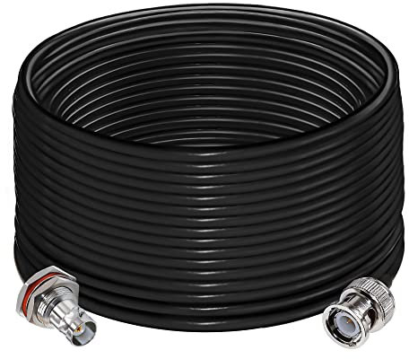 TUOLNK BNC Jumper Cable RG58 BNC Male to BNC Female Bulkhead Low Loss 50 ohm CB Radio Coax Cable 32.8FT(10M) Wifi Antenna Extension Cable for HAM Radio Antenna Security CCTV System