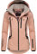 MARIKOO Damen Softshelljacke wasserdichte Funktionsjacke mit Abnehmbarer Kapuze Mount-Cho-Oyu Rose Gr. XXL