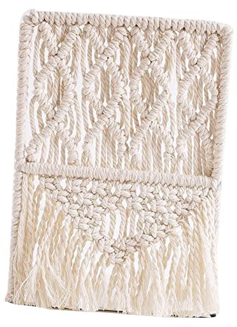 Fenteer Boho-Makramee-Buchstützen, Bücherregal, Buchstütze, Stopper, Organizer, rutschfeste Eisen-Buchstützen für Kochbücher, Zeitschriften, Bibliothek, Diamant