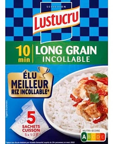 Lustucru Riz Long Grain 10 min - Le paquet de 5x90g
