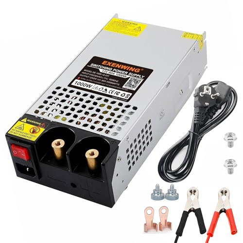 EXENWING Fuente de Alimentación 12V 80A丨1000W Transformador de Potencia con Cable de Alimentación de entrada AC 220V a DC 12V LED Driver para Tira de LED,Dispositivos de 12V