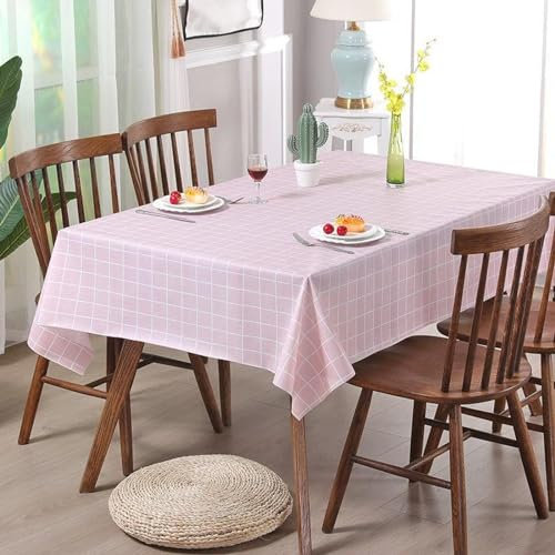 XQSSB Wachstuchtischdecke Wachstuch Wachstischdecke Anti Hot Scratch Tischdecken Abwaschbar Pink 137 × 90cm
