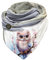 Hiseng Damen Schals Groß Dreieck Winter Dreieckstuch, Tier Drucken Warmer Winterschal Herbstschal Poncho Scarf Soft Wrap Lange Stola, mit Button (Eule 2)