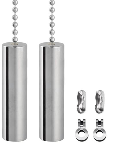Yuchengxiang Light pull cord,bathroom light pull cord,2 Sets 1M Stainless Steel Pendant Switch Chain Cord Controller