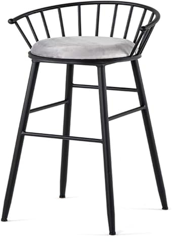 Barhocker Nordic Barhocker, Küchen-Lounge-Thekenstuhl, hoher Hocker mit Armlehnen, Rückenlehne, dick gepolsterter Sitz for Bistro, Café, Restaurant Style