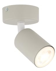 Licht-Erlebnisse Deckenspot Kinderzimmer Beige Ø 13 cm H: max. 15 cm schwenkbar Metall GU10 JASON Deckenlampe Kinderzimmerleuchte