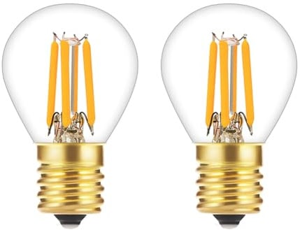 Tsunetani-S11 LED Bulb Filament 4W Equivalent to 40 Watt Incandescent Appliance Bulb- E17 Intermediate Base Mini Globe Light Bulbs 2700K Warm White for Cabinet, Closet, Exit Sign Light Bulb - 2Pack