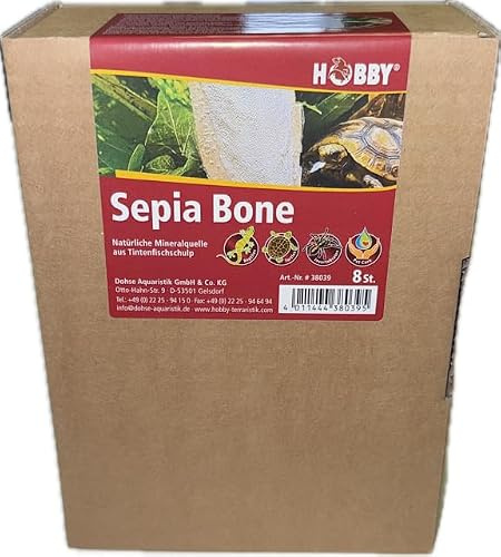 Hobby Terraristik Sepia Schalen 15-20 cm I 8 Stück I natürliche Mineralquelle aus Tintenfischschulp I Kalziumquelle für Land-, Sumpf- und Wasserschildkröten, Echsen, Nager und Ziervögel I Sepia Bone