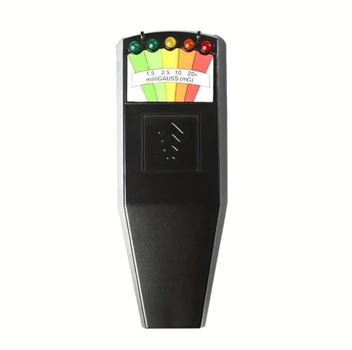 Strahlungsmessgerät 5-LED EMF Meter Magnetic Field Detector Ghost Hunting Paranormal Equipment Tester Portable Counter Professional für Wohnungen, Büros und Wohnbereiche(Black)
