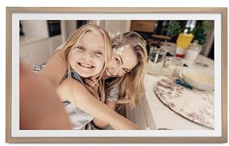 Denver PFF-3263LW - Digitaler Bilderrahmen 32 Zoll mit WLAN & FRAMEO App - Full HD IPS Touchscreen, 32GB Speicher, Fotos & Videos per Smartphone senden, Wandmontage, großer WLAN Bilderrahmen