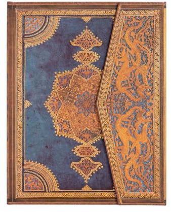 Safavid Indigo (Safavid Binding Art) Ultra Lined Hardcover Journal: Hardcover, 120 gsm, ribbon marker, memento pouch, wrap closure