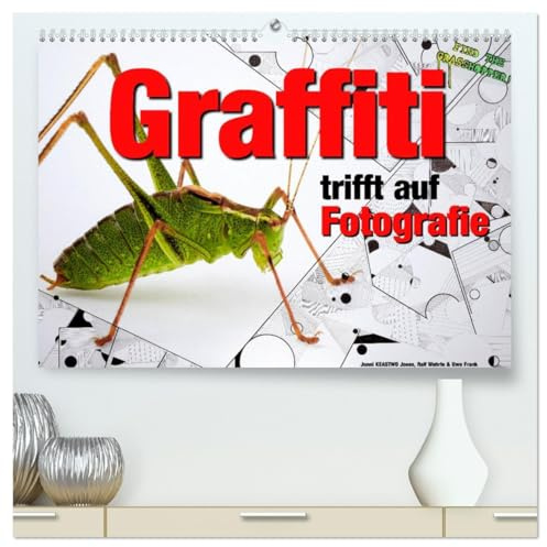 Graffiti trifft auf Fotografie (hochwertiger Premium Wandkalender 2026 DIN A2 quer), Kunstdruck in Hochglanz: Wenn drei sich treffen, entsteht Kunst! (CALVENDO Kunst)
