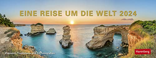 Eine Reise um die Welt Premium-Tischplaner 2024. Spiral-Tischkalender mit 53 Fotos von den schönsten Reisezielen der Welt. Wochenplaner 2024 für den ... 29 x 11 cm: Wochenkalender mit 53 Fotografien