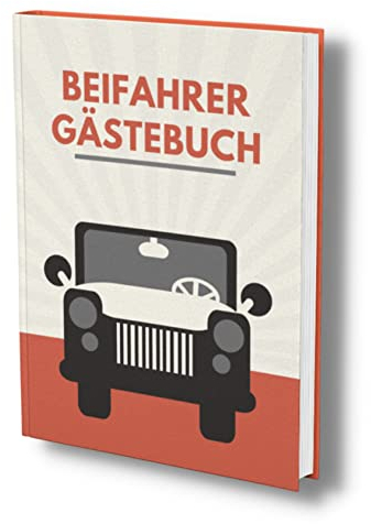 Beifahrer Gästebuch: Mitfahrer bewerten die Autofahrt. Eine Geschenkidee zur bestandenen Führerscheinprüfung & als Fahranfänger Geschenk.