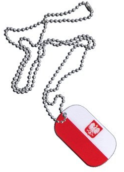 Digni Dog Tag/Erkennungsmarke/Kette Polen mit Adler - 3 x 5 cm, Edelstahl, Unisex, Polen-Interessierte, Halskette